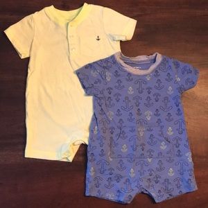 2 Carter’s Rompers 12Mo.